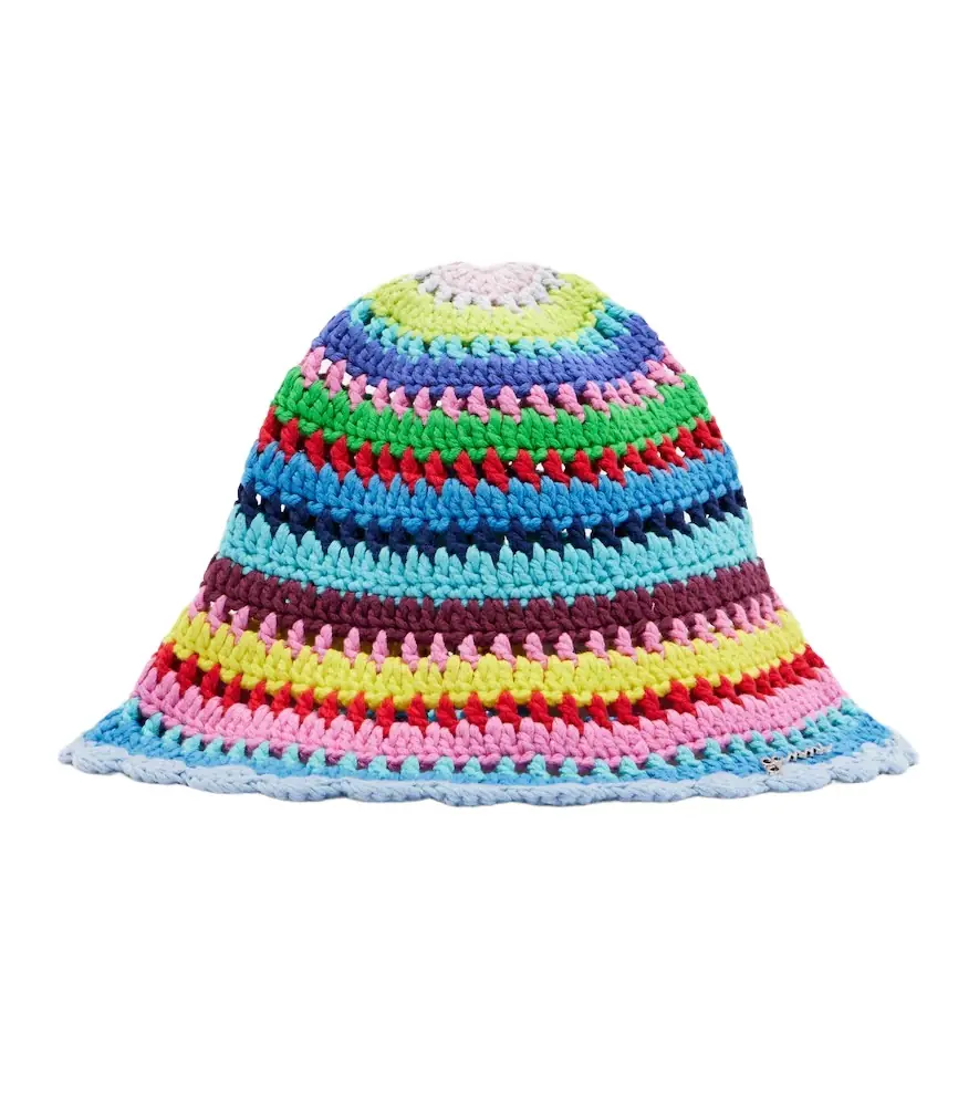 Ganni Crochet cotton bucket hat