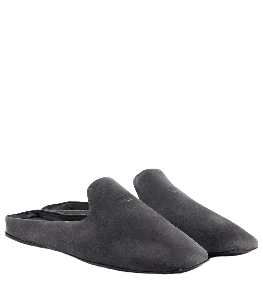 Max Mara Logo suede mules