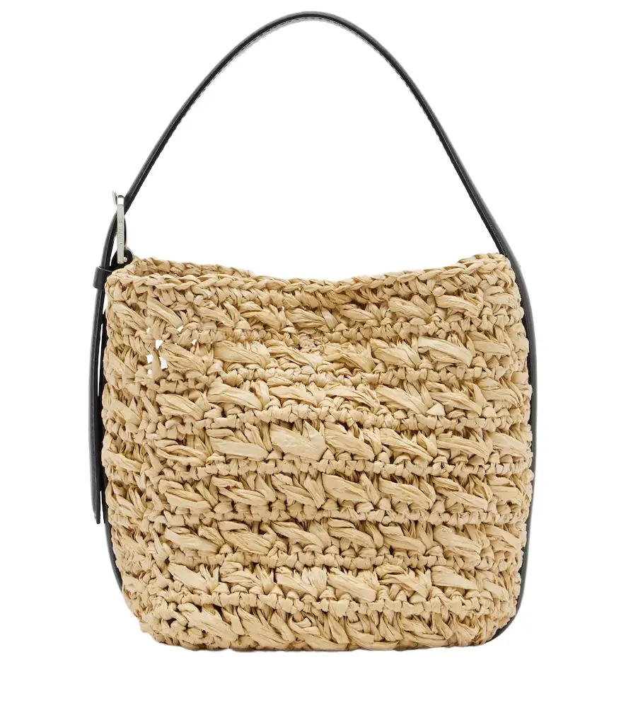 Toteme Belted Small raffia top-handle bag