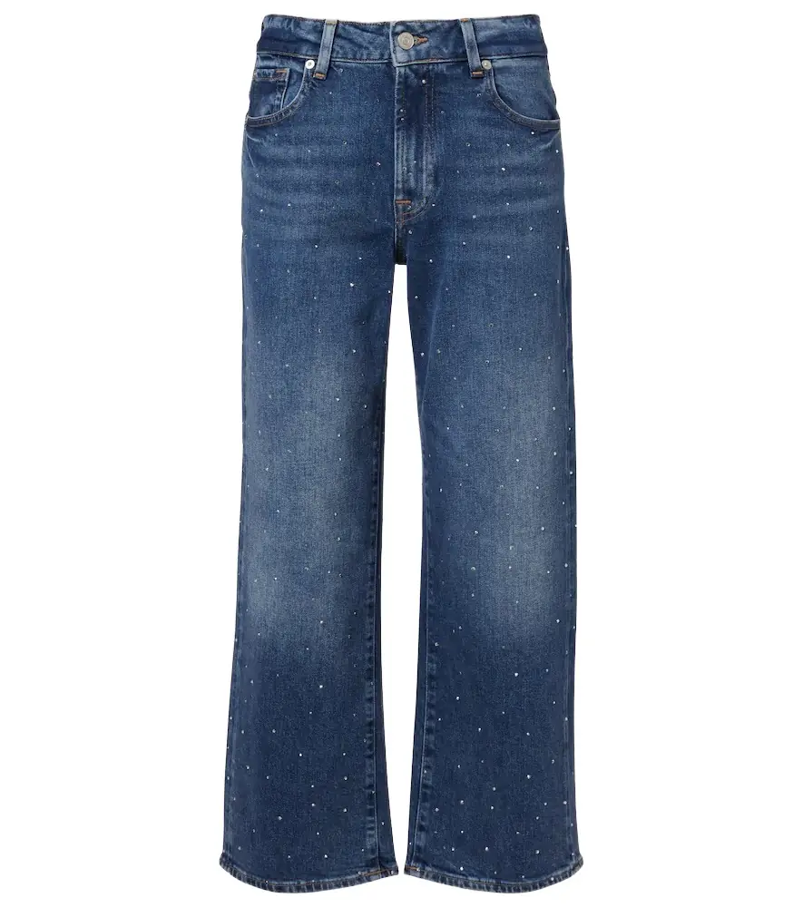 7 For All Mankind Stovepipe embellished straight jeans