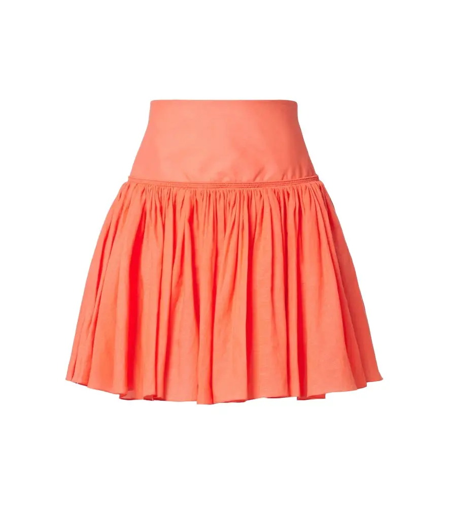 Alaia Alaïa Gathered cotton and linen miniskirt
