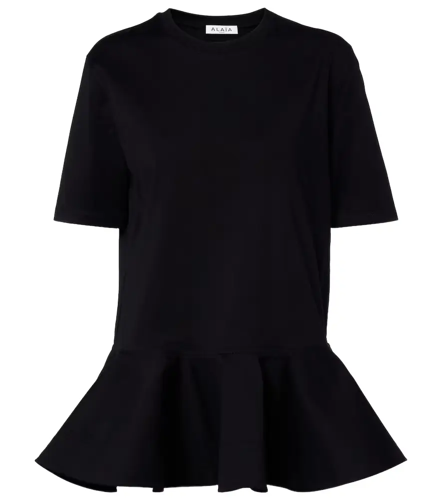 Alaia Alaïa Peplum cotton jersey T-shirt