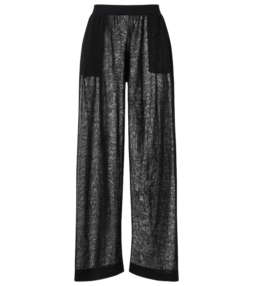 Alaia Alaïa Linen and silk wide-leg pants
