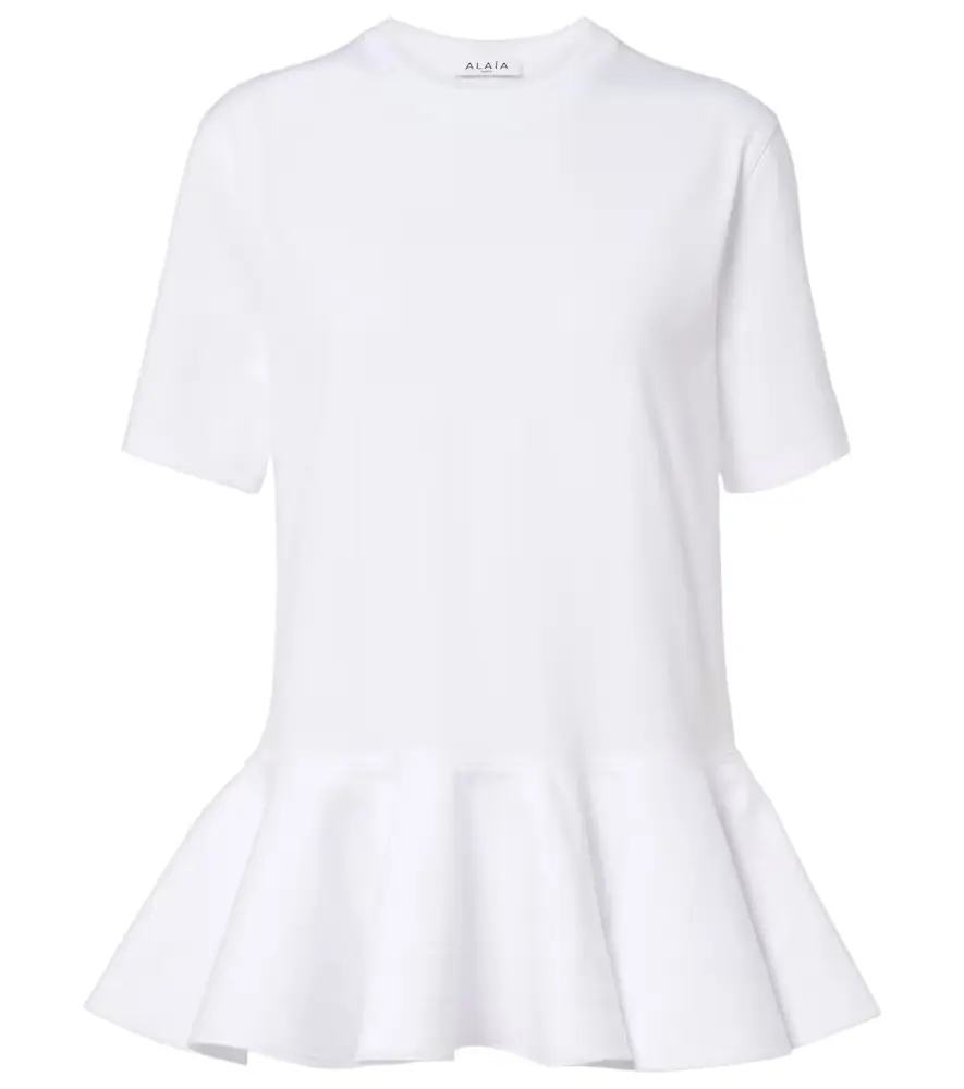 Alaia Alaïa Peplum cotton jersey T-shirt