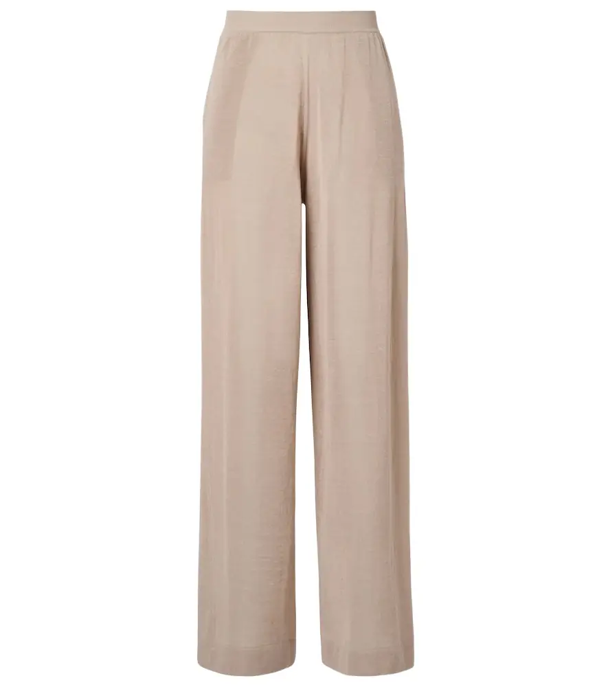 Alaia Alaïa Linen and silk wide-leg pants