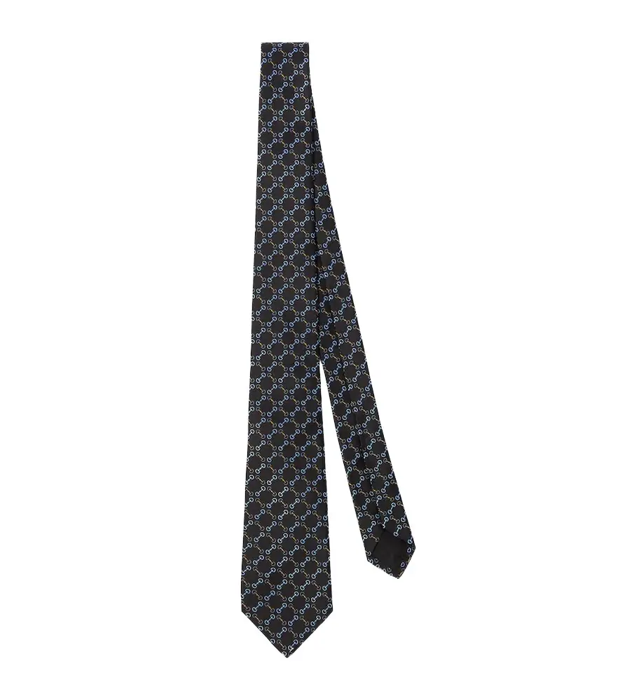 Gucci Horsebit silk jacquard tie