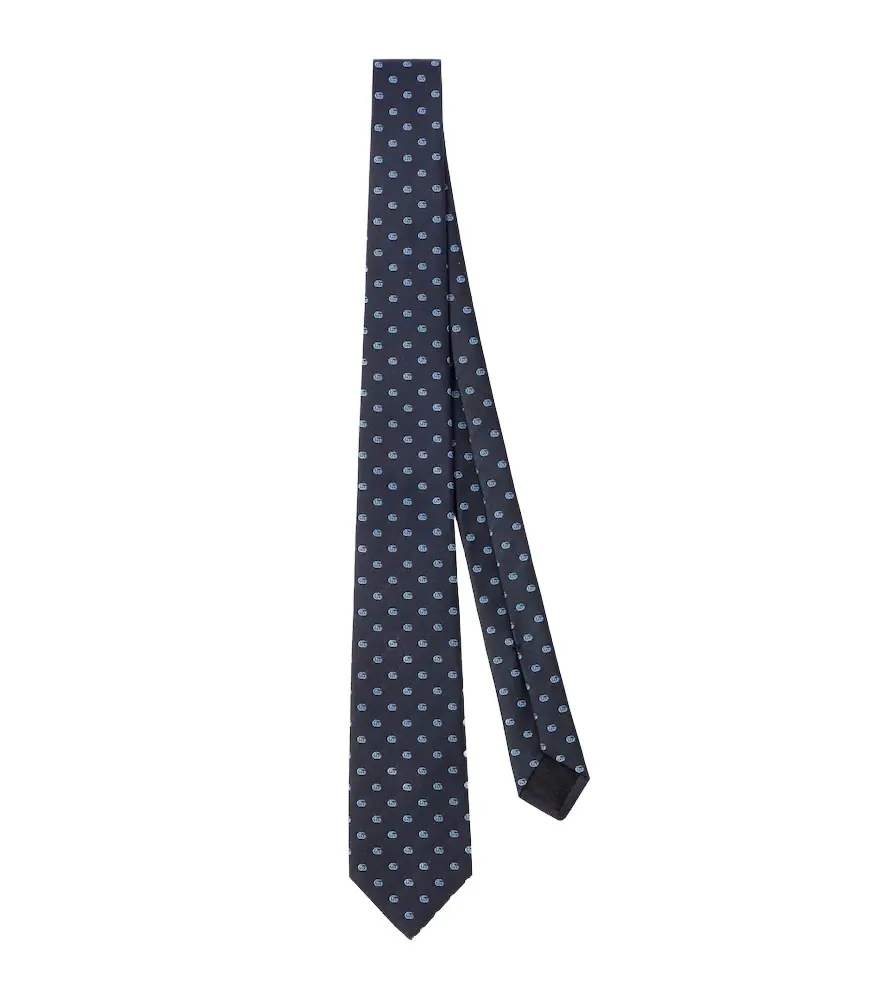 Gucci Double G silk jacquard tie