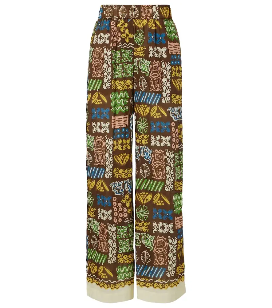 Alemais Alémais Minnie printed cotton wide-leg pants
