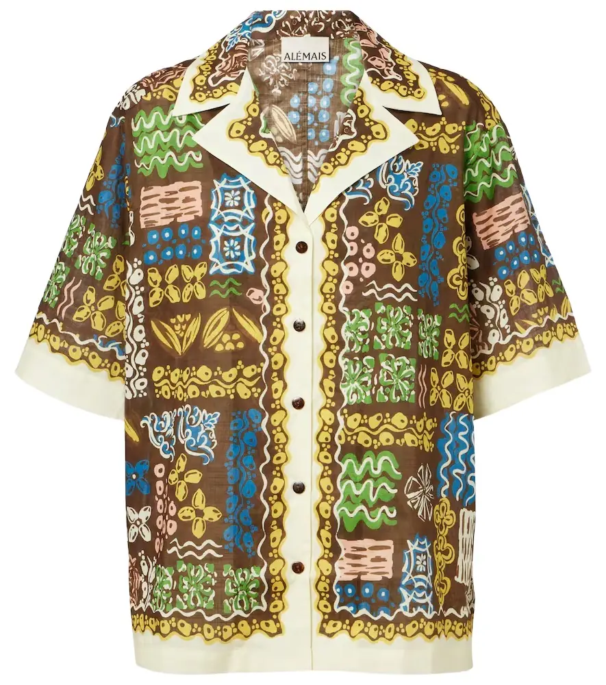 Alemais Alémais Minnie printed cotton bowling shirt