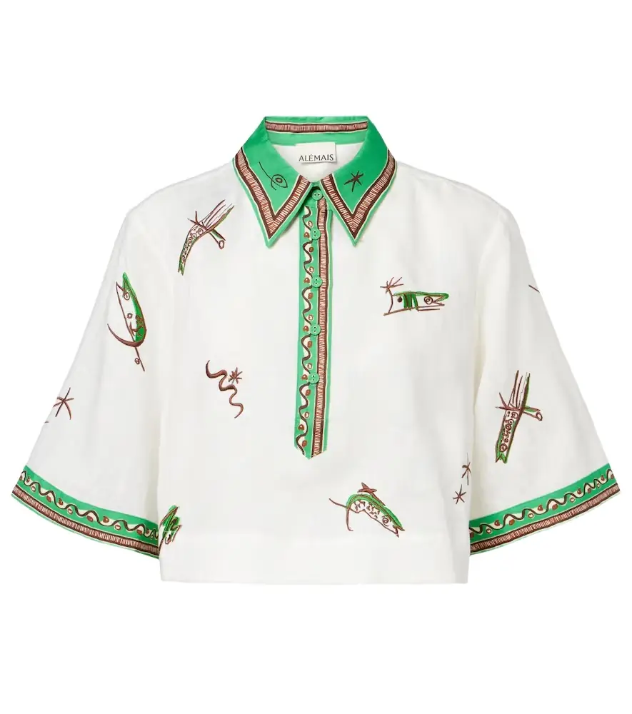 Alemais Alémais Wanda embroidered linen shirt
