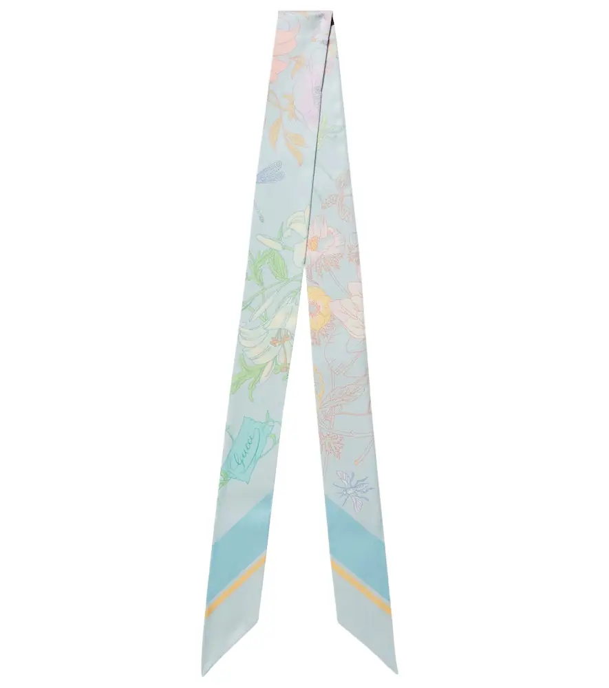 Gucci Floral silk twill scarf
