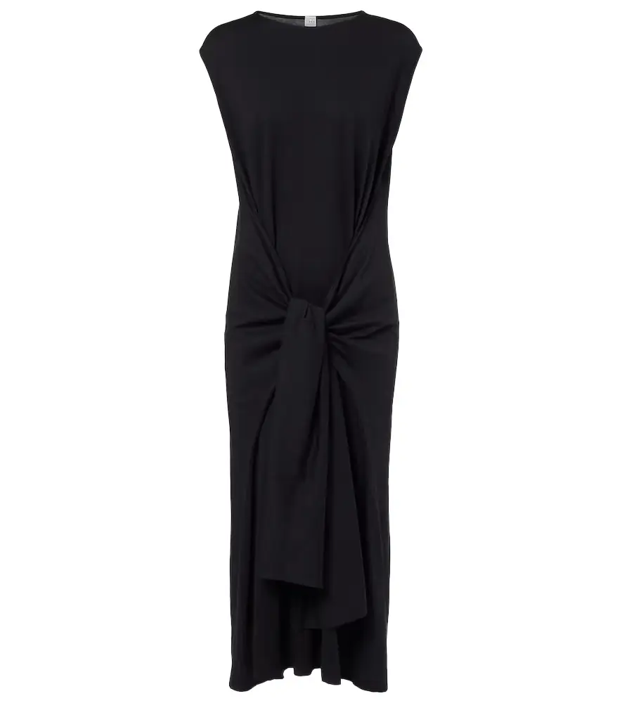 Toteme Gathered cotton jersey midi dress