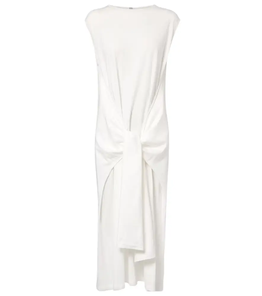 Toteme Gathered cotton jersey midi dress