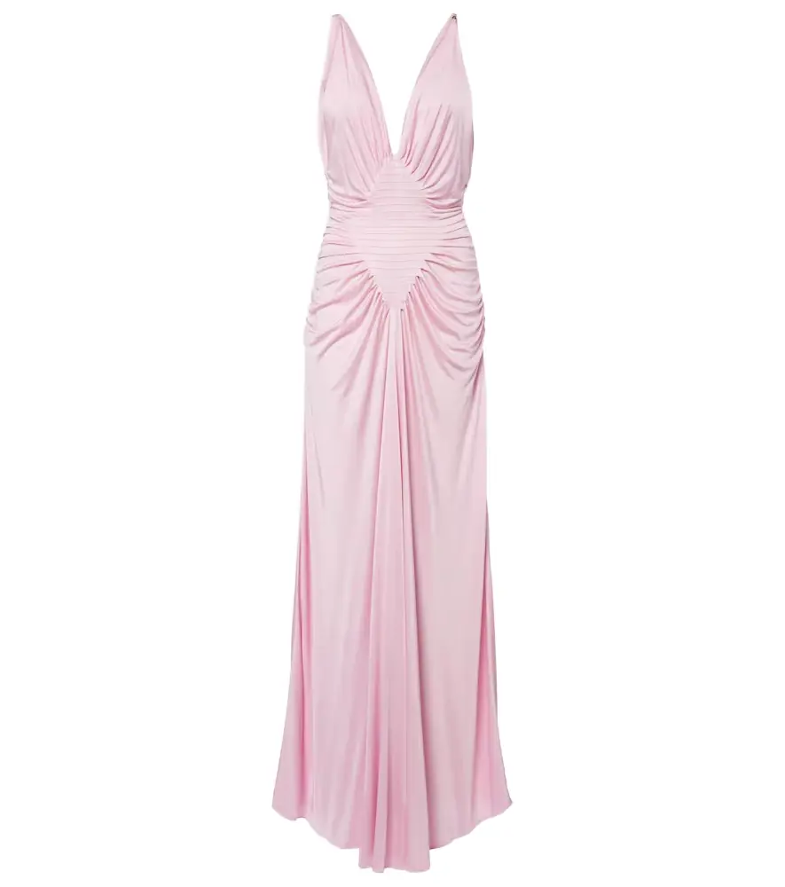 Versace Draped jersey gown