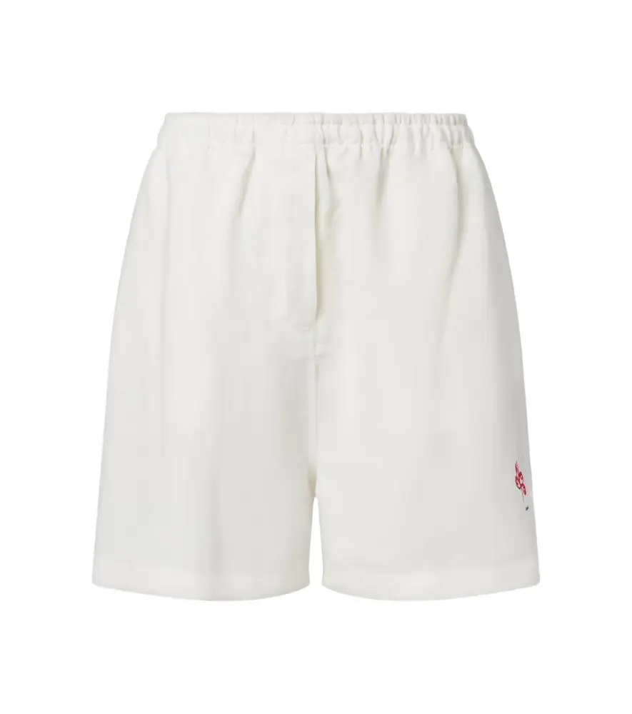Prada Embroidered linen shorts