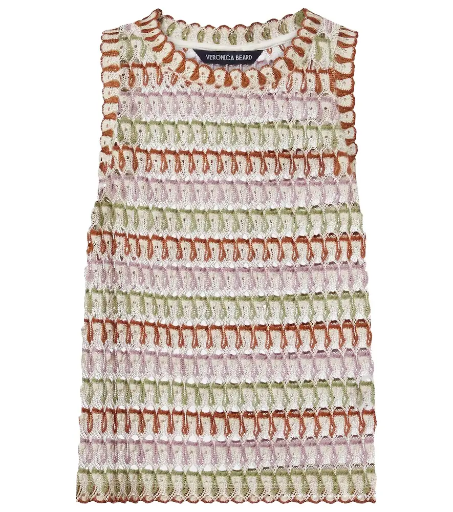 Veronica Beard Rhett crochet tank top