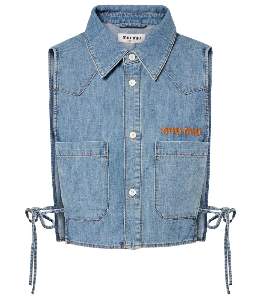 Miu Miu Chambray crop top