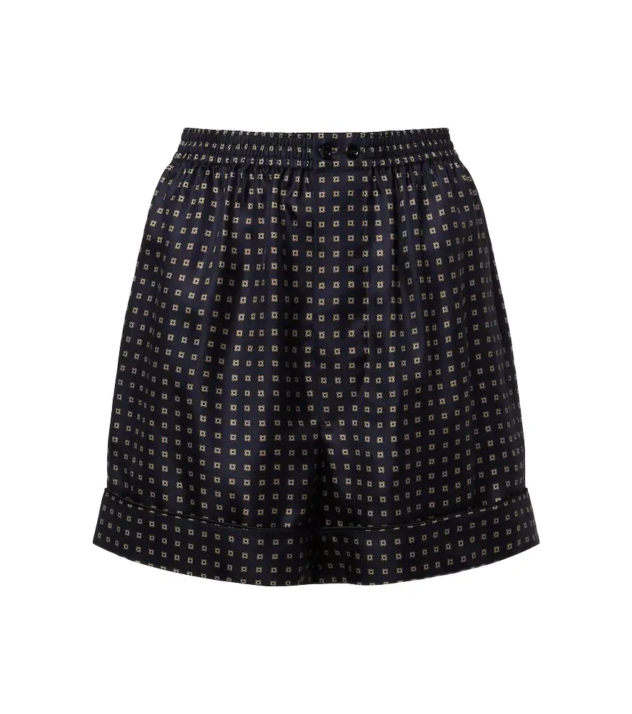 Saint Laurent Printed silk shorts