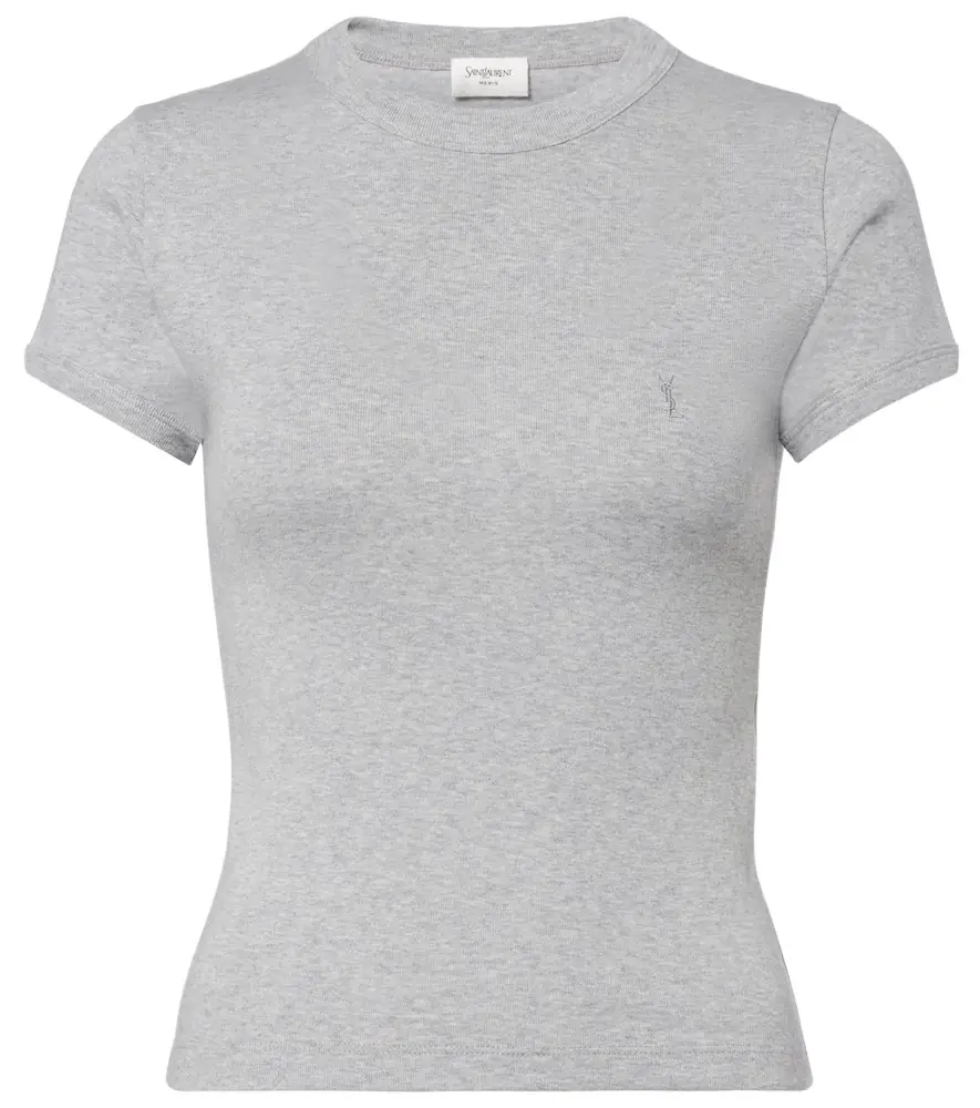 Saint Laurent Cassandre cotton jersey T-shirt