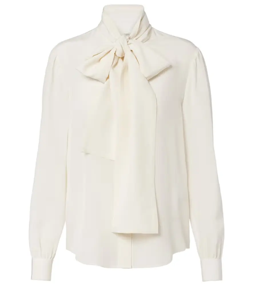 Saint Laurent Tie-neck silk blouse