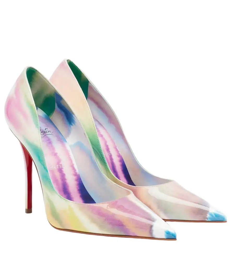 Christian Louboutin Miss Z printed patent leather pumps