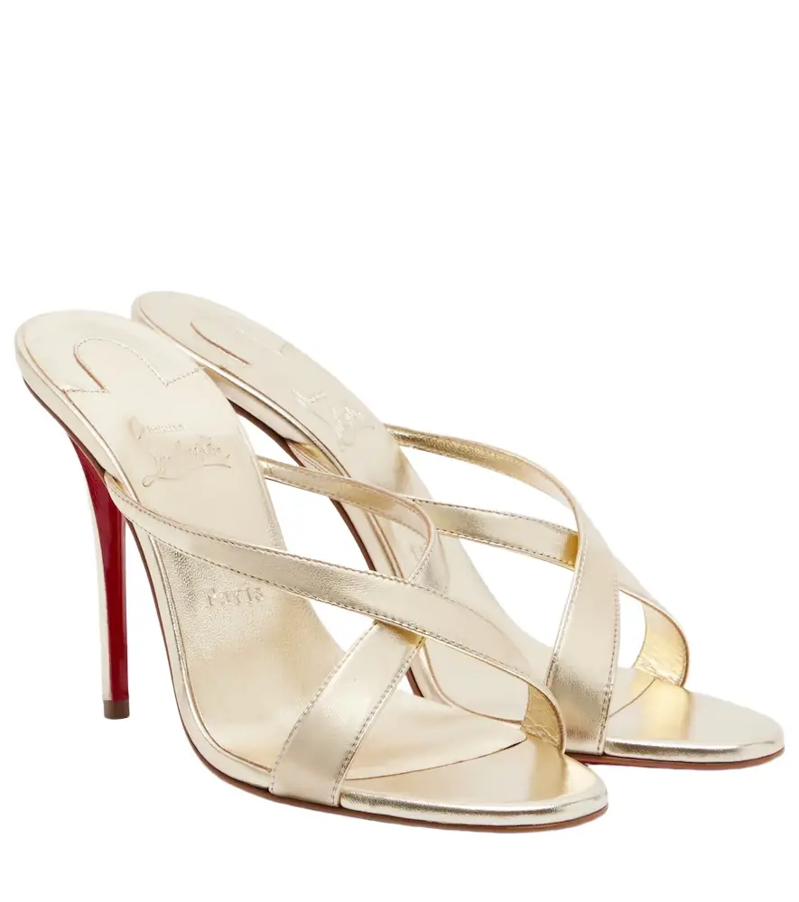 Christian Louboutin Mulazee Cross metallic leather sandals