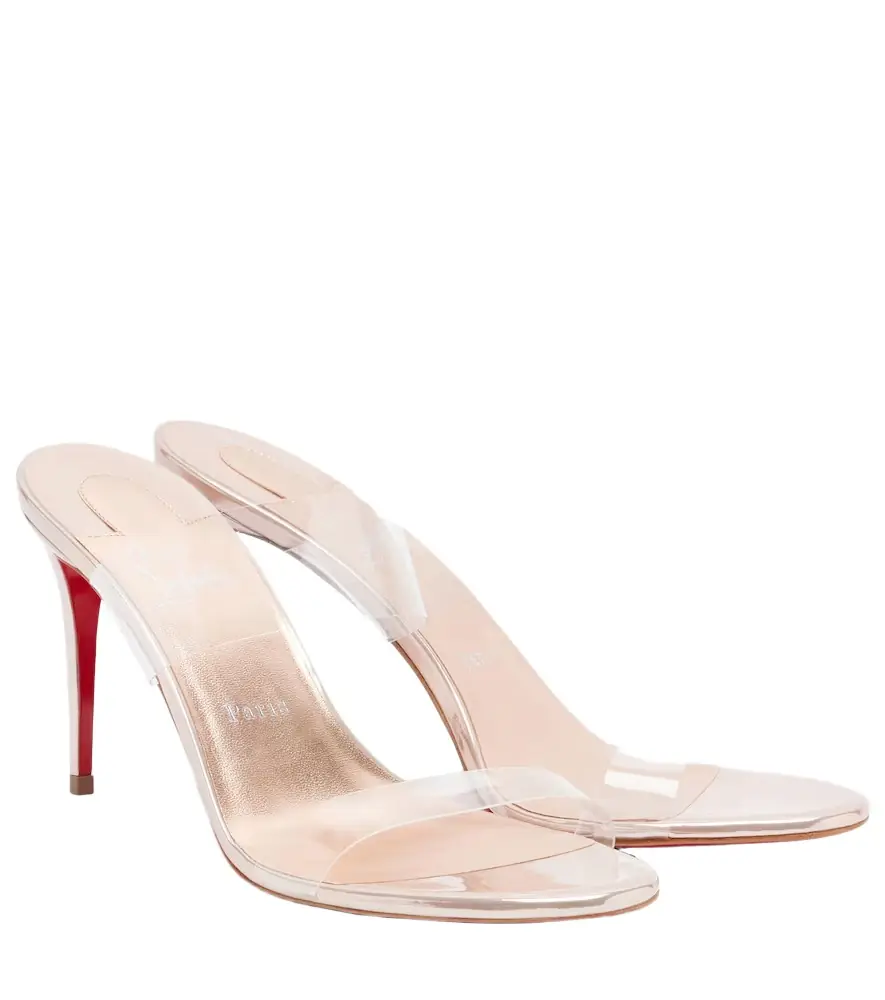 Christian Louboutin Just Nothing leather-trimmed TPU mules