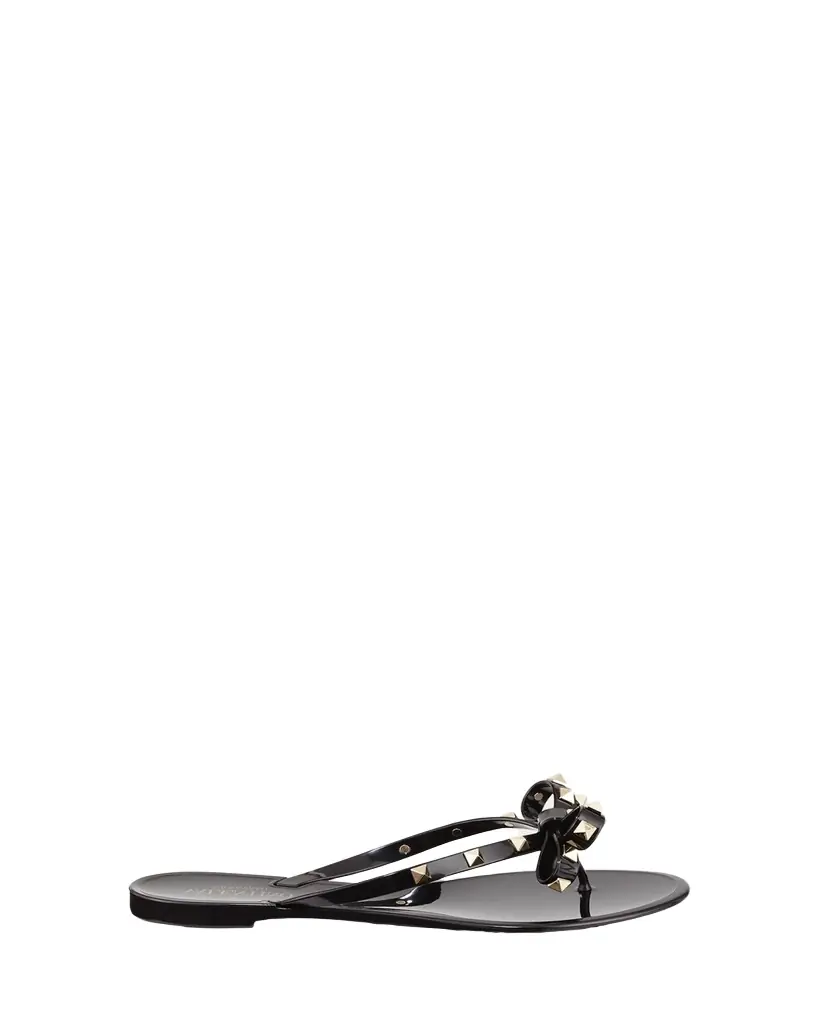 Valentino Garavani Rockstud PVC Flat Thong Sandals
