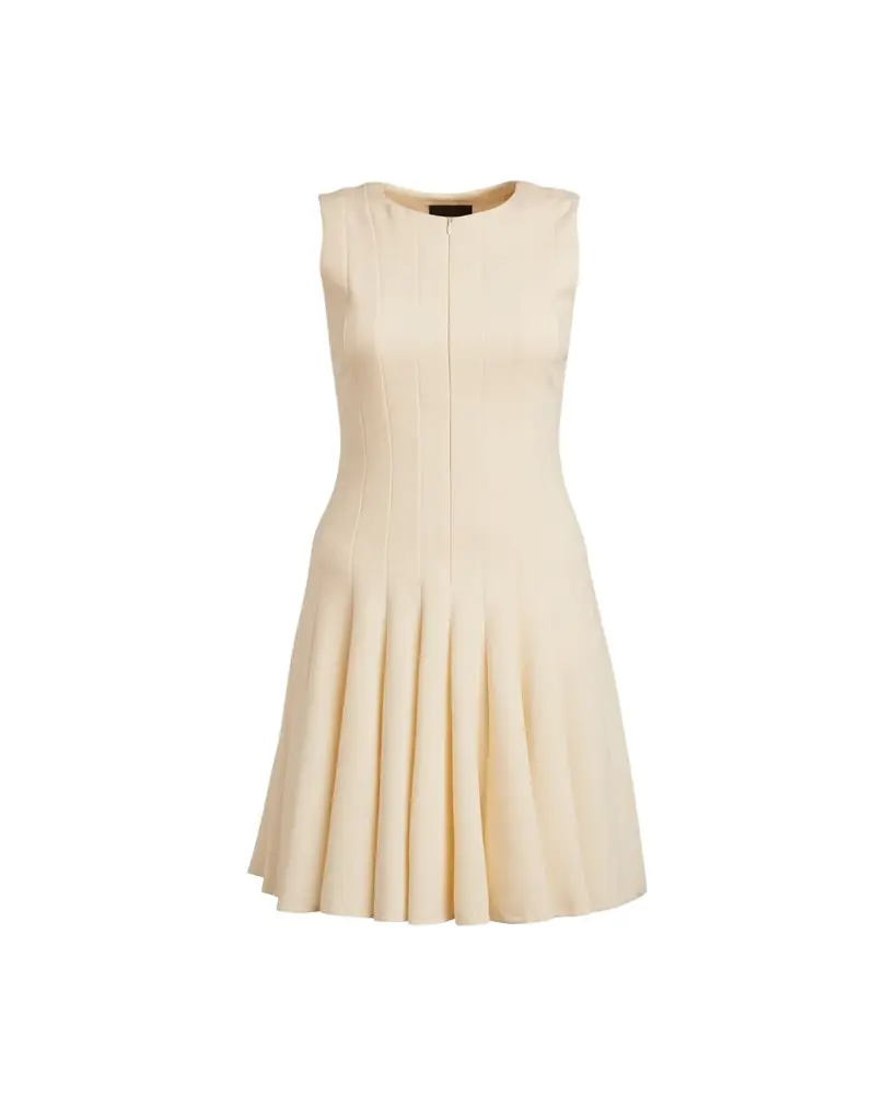 Akris Sleeveless Zip-Front Seamed A-Line Dress