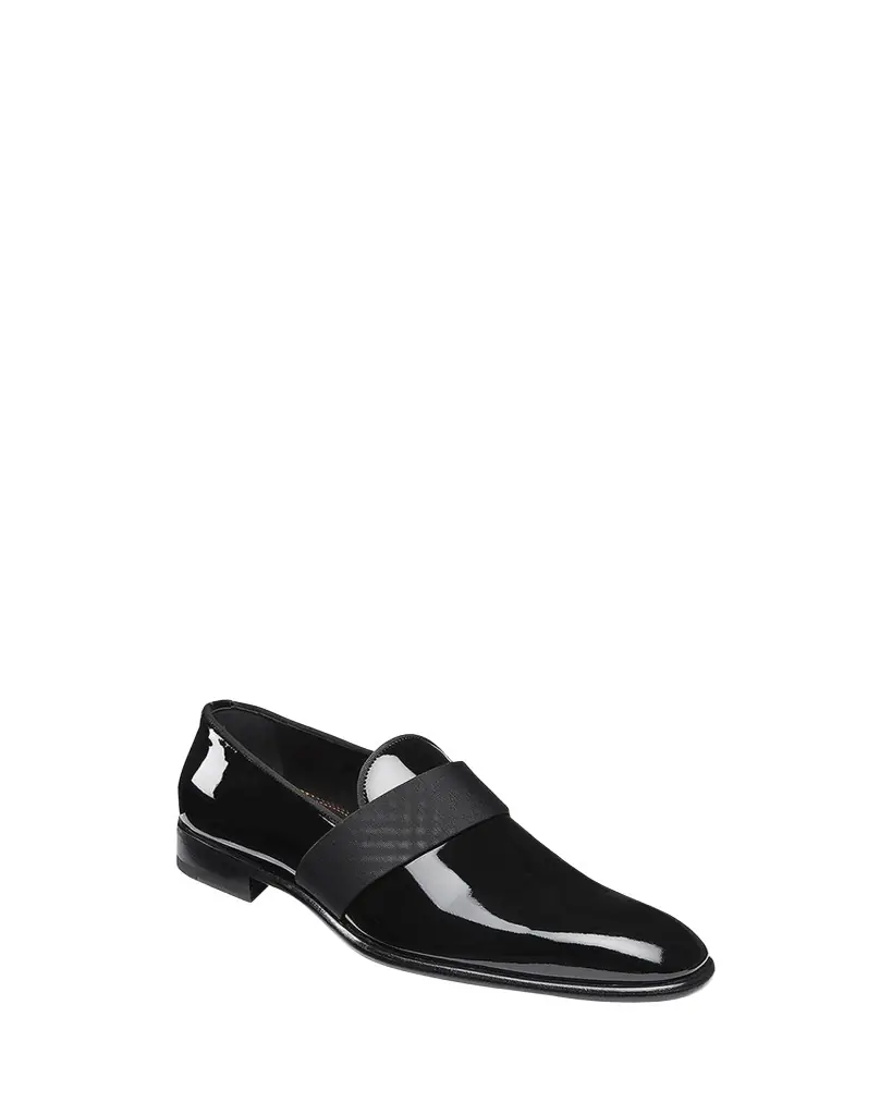 Santoni Men's Isomer Patent Slip-On