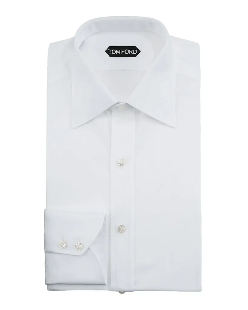 TOM FORD Men's Solid Poplin Dress Shirt