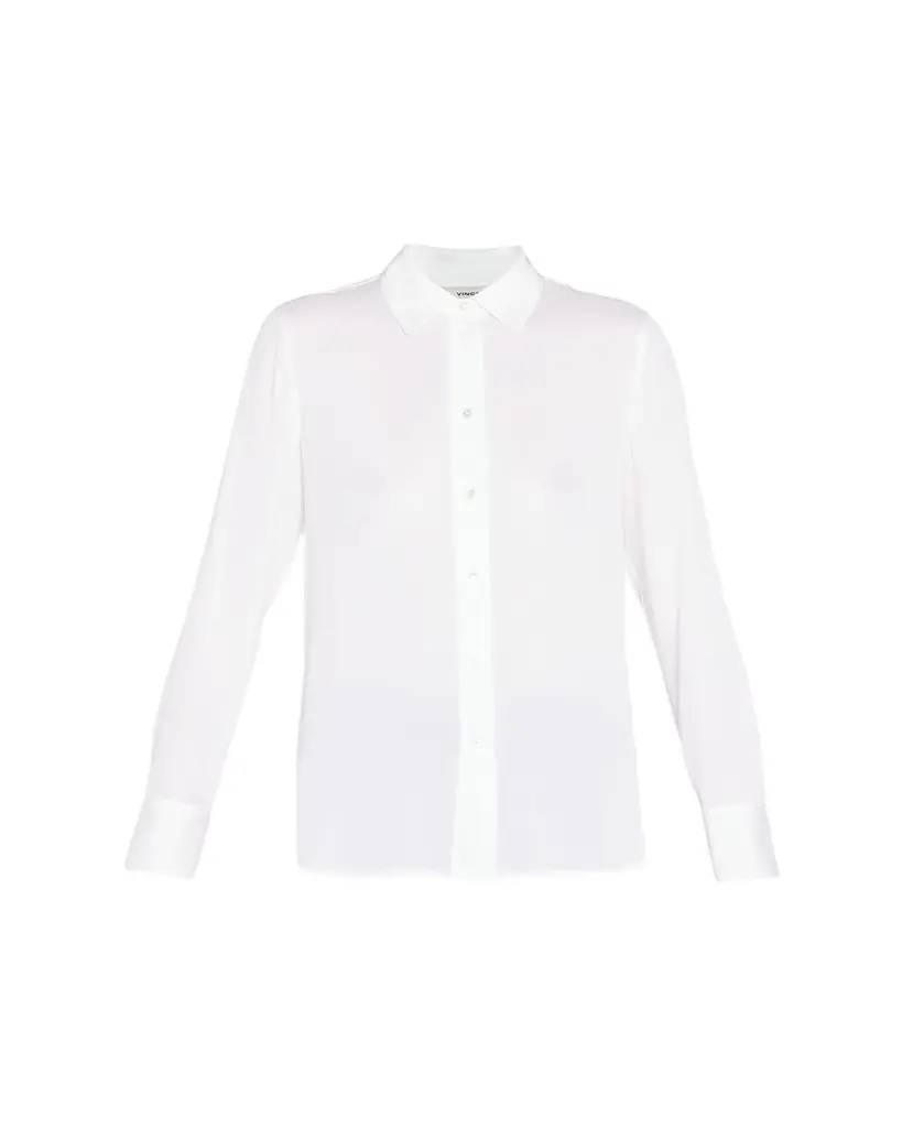 Vince Slim-Fit Long-Sleeve Stretch-Silk Blouse