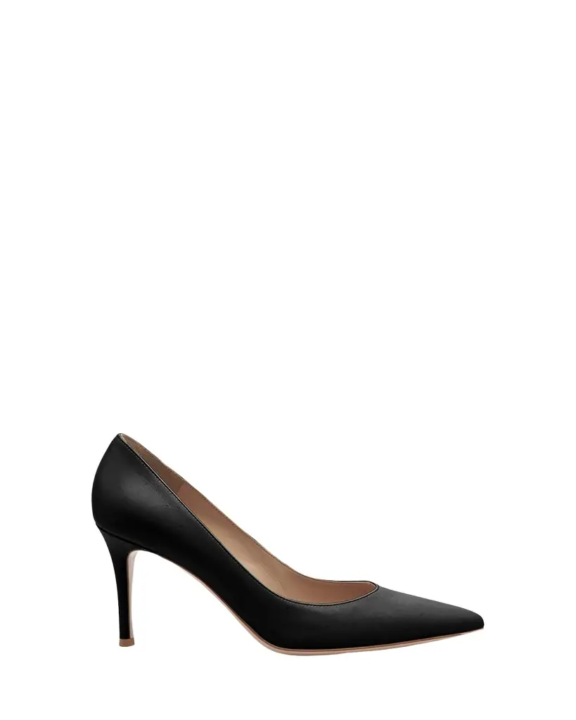 Gianvito Rossi Gianvito 85 Vitello Leather Point-Toe Pumps