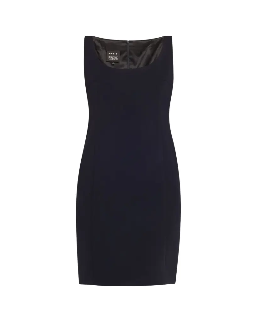 Akris Scoop Neck Wool Crepe Sheath Dress