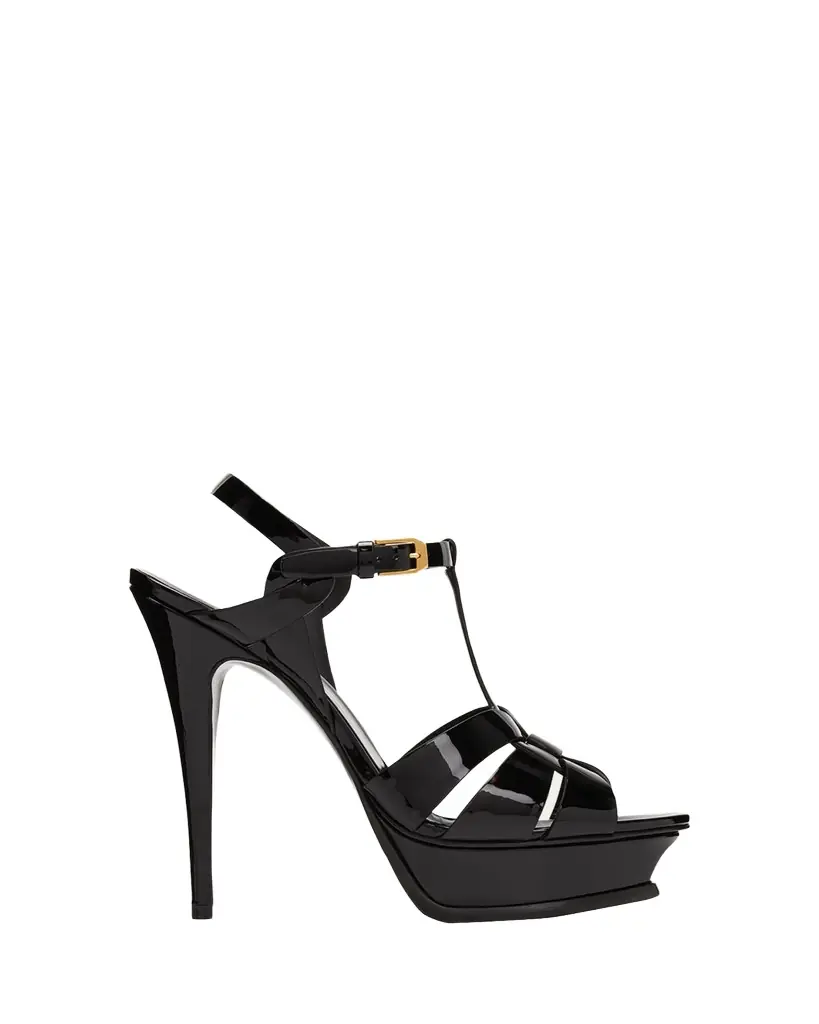 Saint Laurent Tribute Patent Platform Sandals