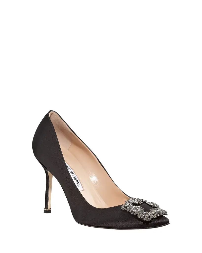 Manolo Blahnik Hangisi 105mm Satin High-Heel Pumps