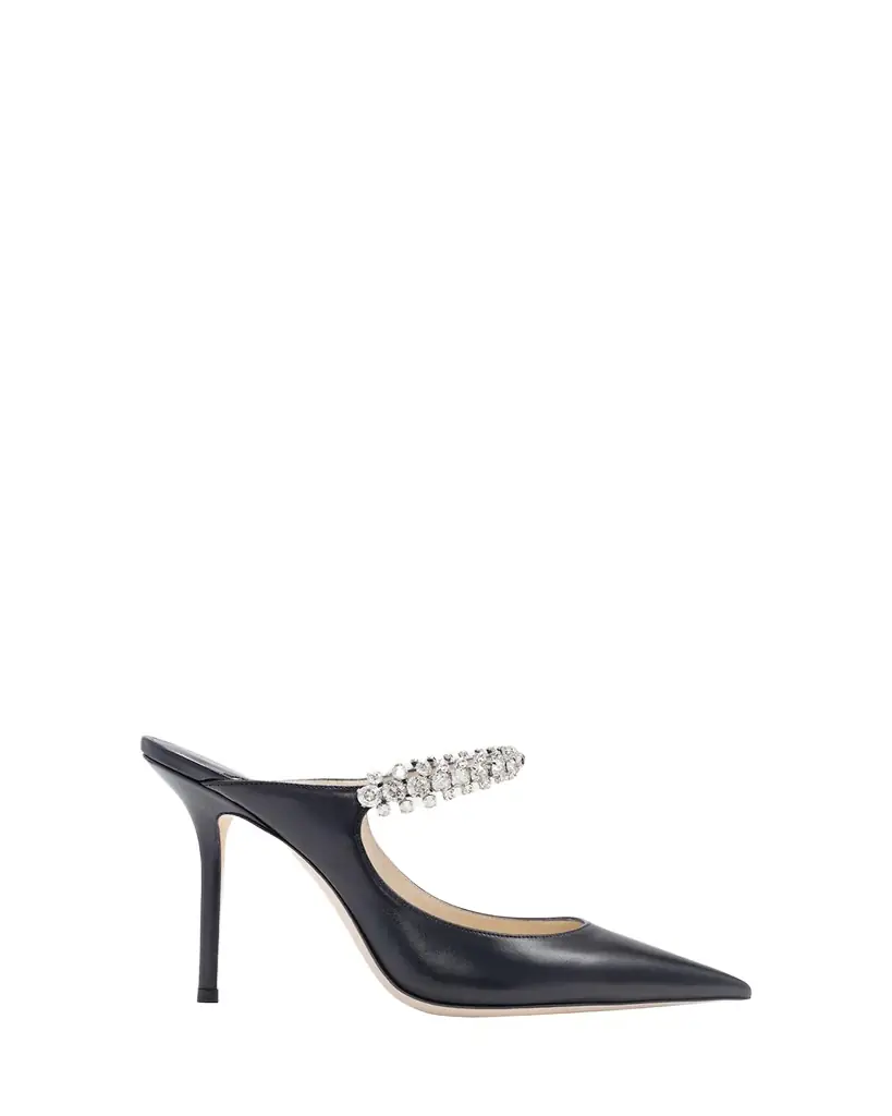 Jimmy Choo Bing Patent Crystal-Strap High-Heel Pumps
