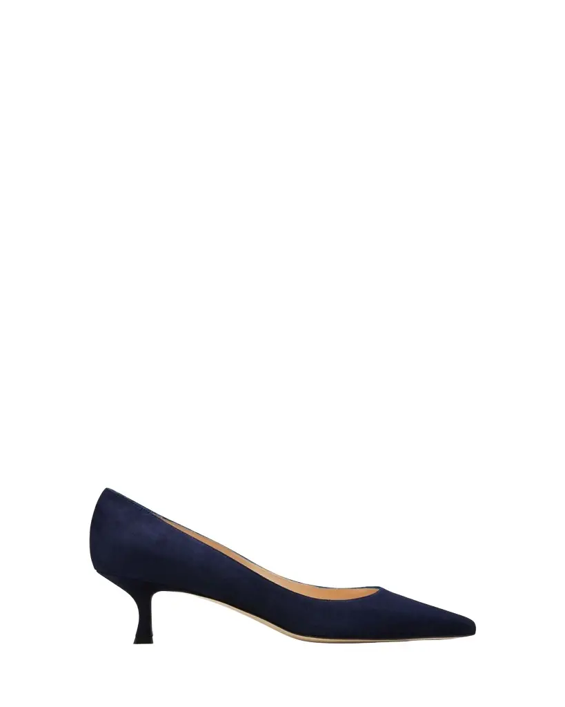 Manolo Blahnik 50mm Srila Suede Kitten Heel Pumps