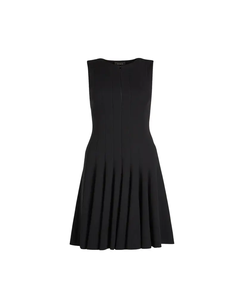 Akris Sleeveless Zip-Front Seamed A-Line Dress