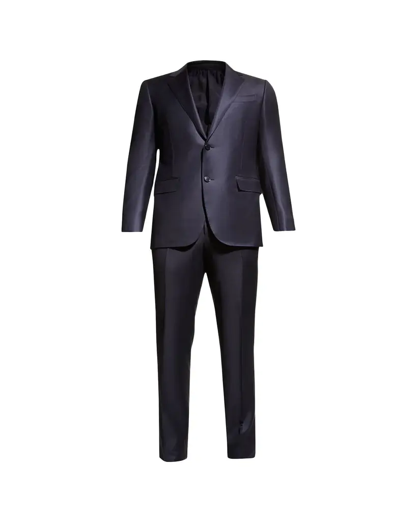 ZEGNA Men's Wool Tic-Weave Suit - Women's Clothing