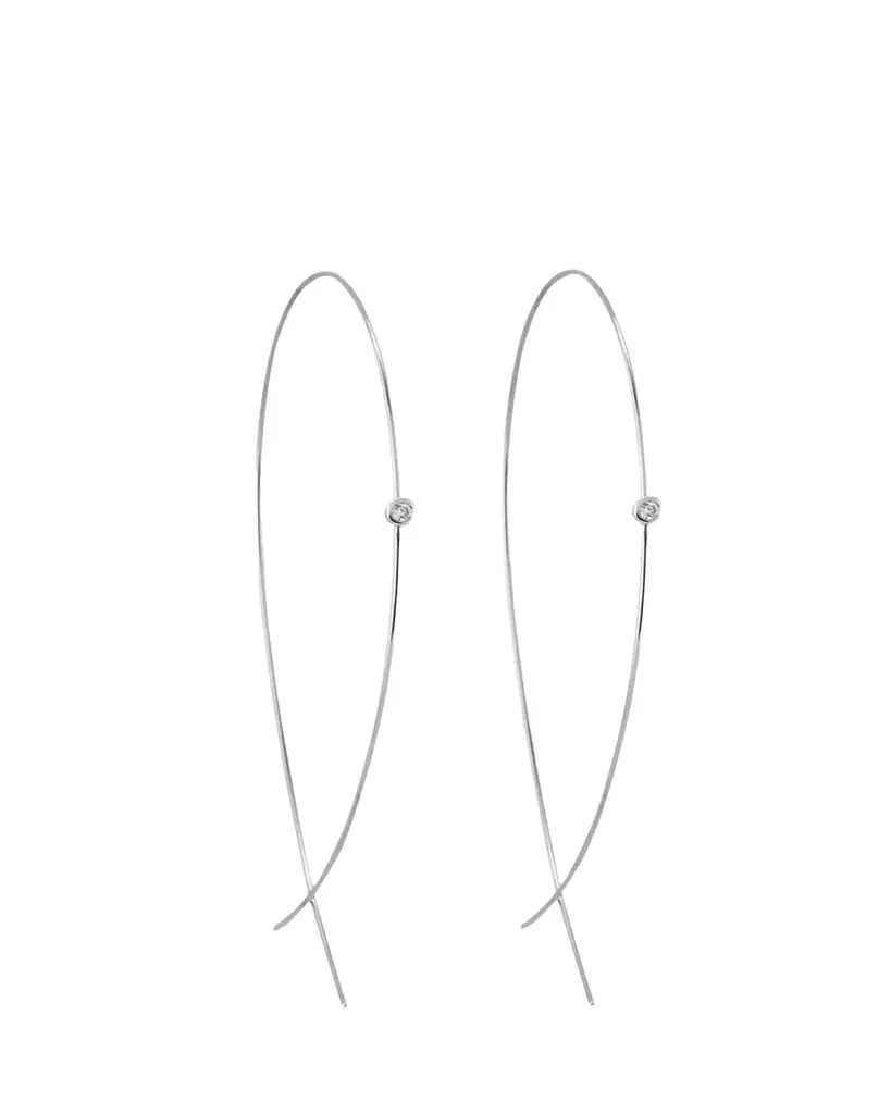 Lana 14K Gold Large Upside Down Hoops with Diamonds