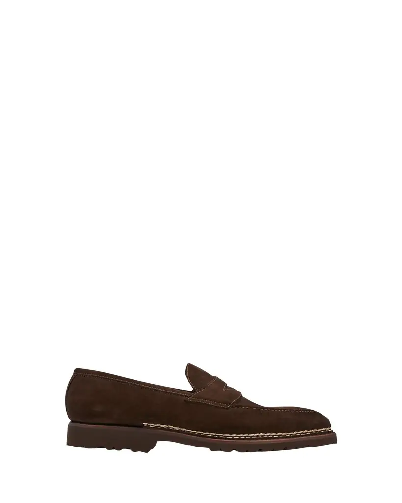 Bontoni Men's Principe Lug Sole Suede Penny Loafers