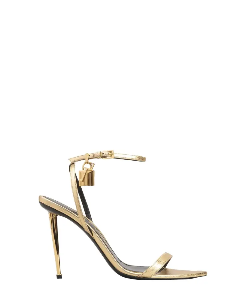 TOM FORD Lock Metallic Stiletto Sandals