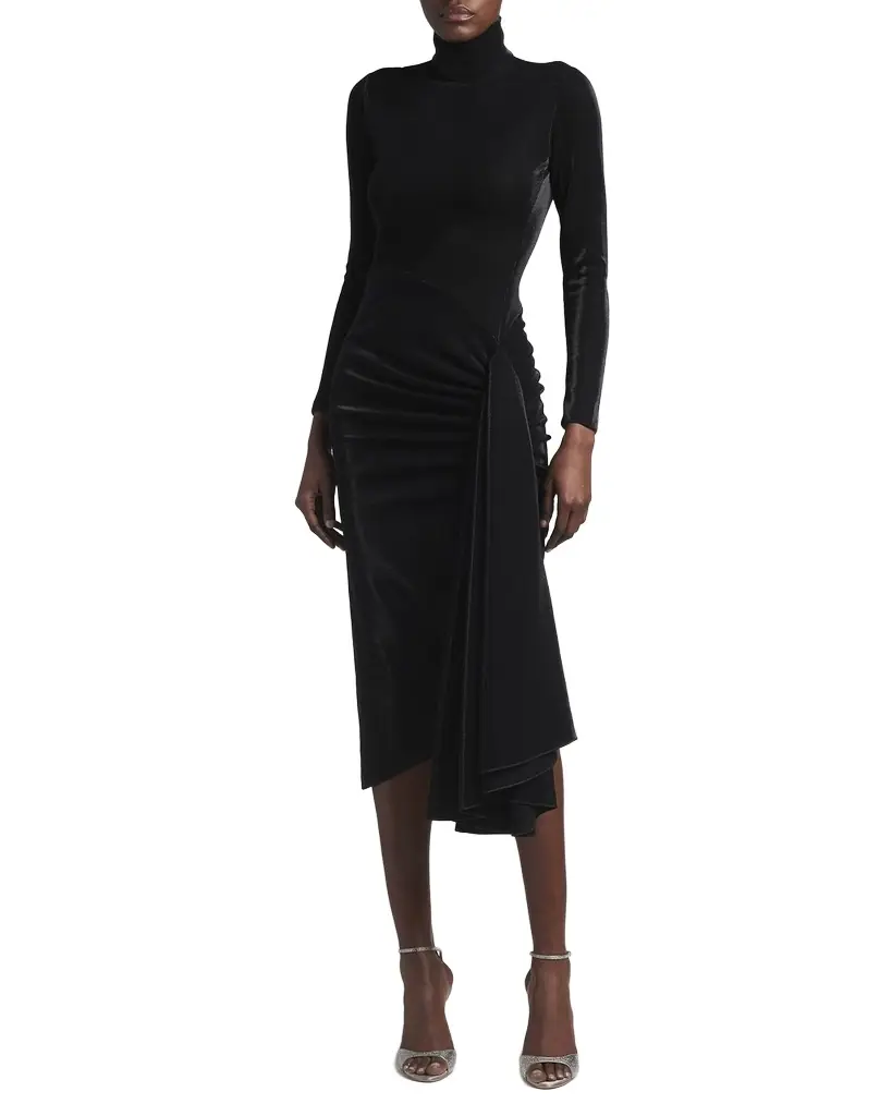 Giorgio Armani Draped Iridescent Jersey Midi Dress