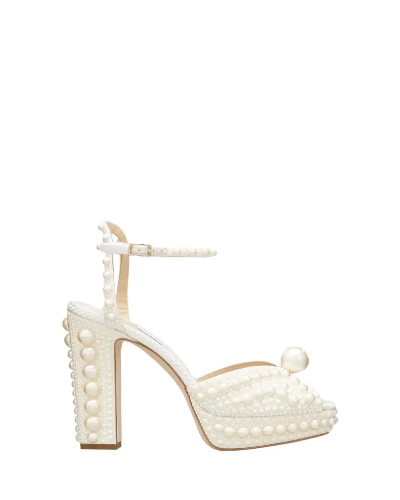 Jimmy Choo Sacaria 120mm Pearly-Stud Platform Sandals