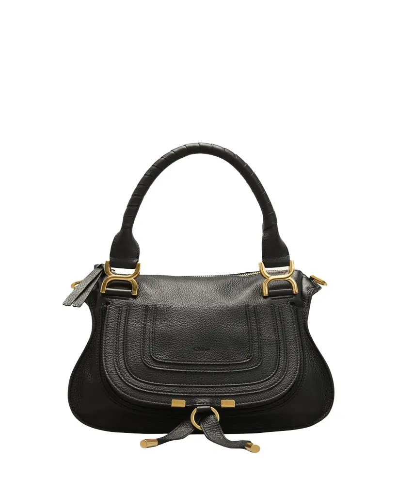 Chloe Marcie Small Satchel Bag in Grained Calfskin