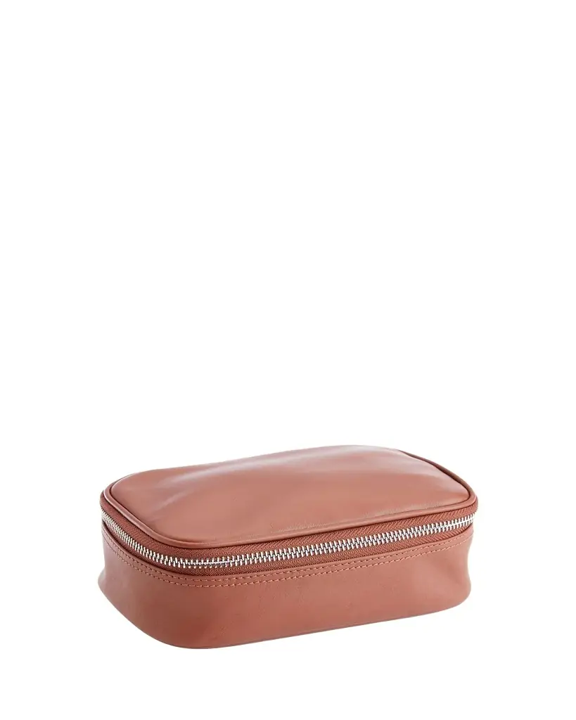 ROYCE New York Monogrammed Travel Tech Organizer Leather Case