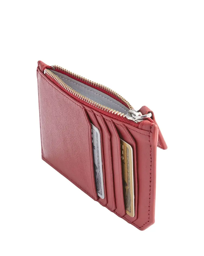 ROYCE New York Monogrammed Zippered Leather Credit Card Case, Personalized
