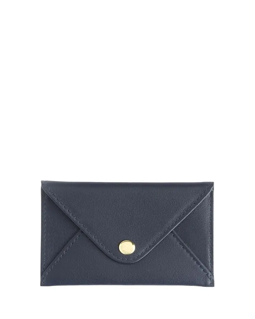 ROYCE New York Monogrammed Leather Envelope Style Card Holder