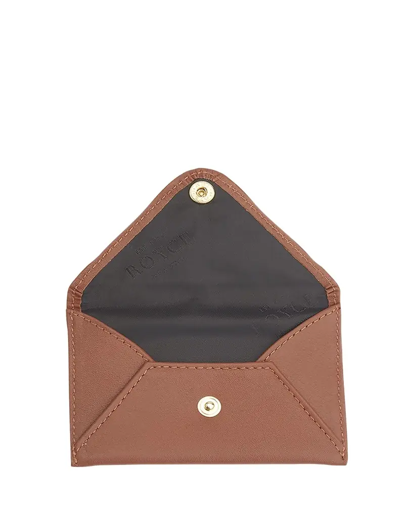 ROYCE New York Monogrammed Leather Envelope Style Card Holder